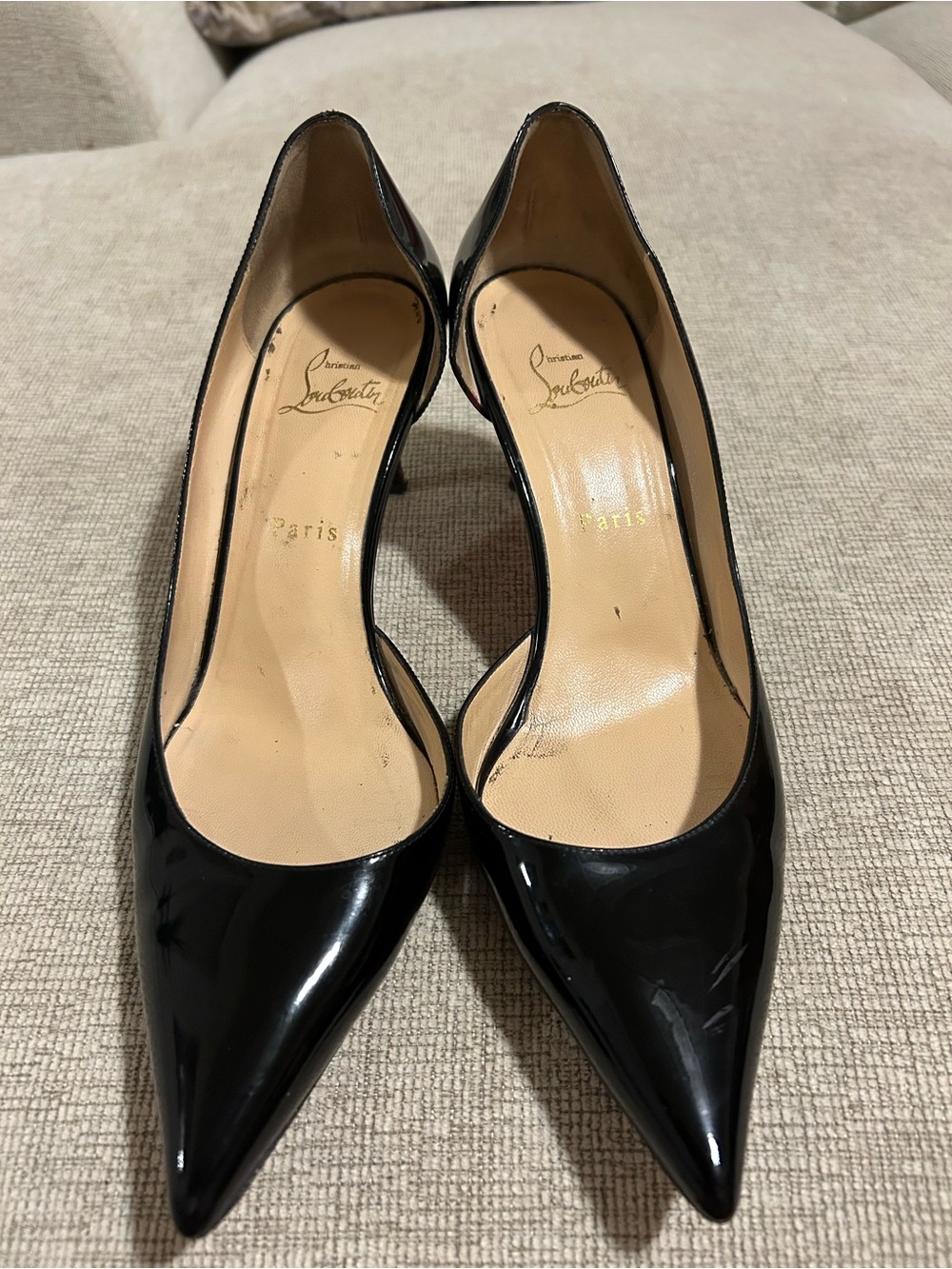 Christian Louboutin Black Patent Pointed Pumps